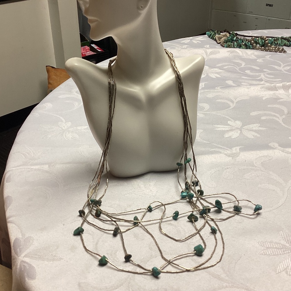 JAY KING MINE 6 strand sterling turquoise neckkace stunning 💙